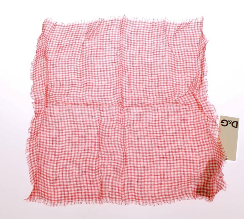 Red White Pattern Linen Scarf