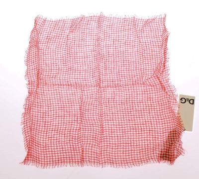 Red White Pattern Linen Scarf