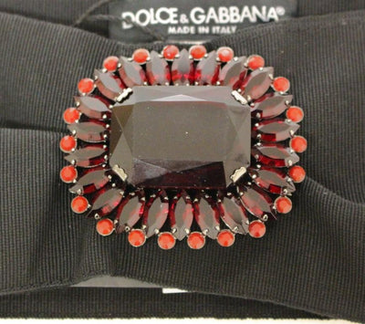Black Crystal Brass Wide Waist Runway Belt