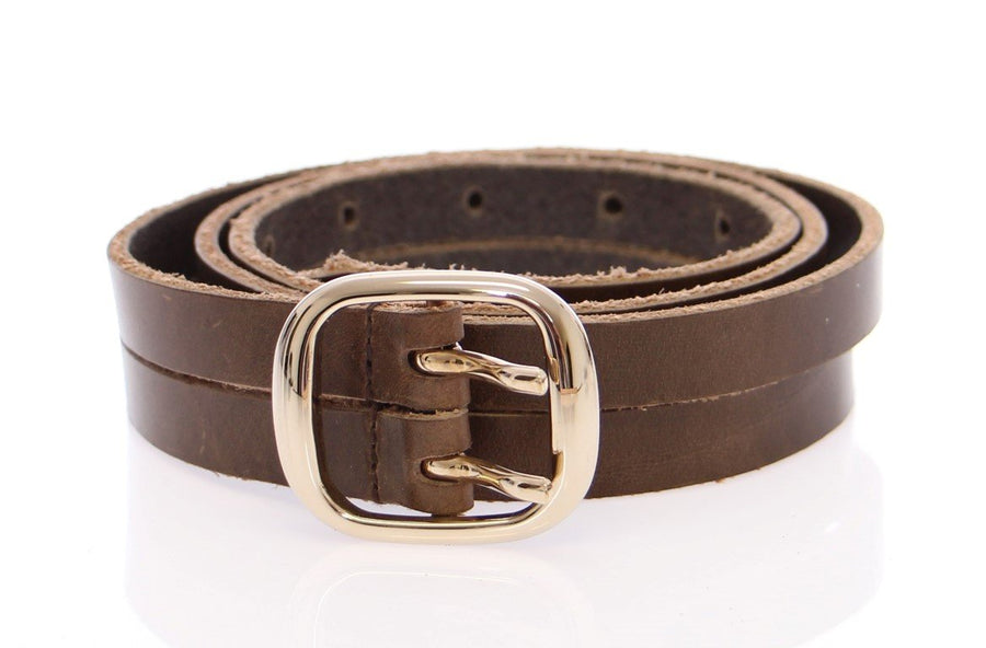 Brown Leather Logo Belt