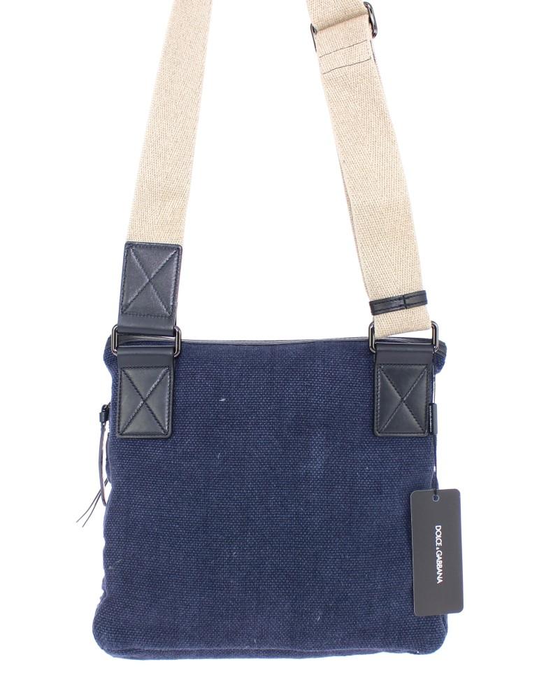 Blue denim messenger bag