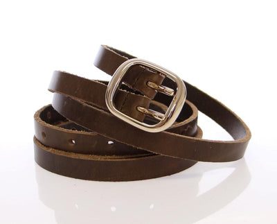 Brown Leather Logo Belt