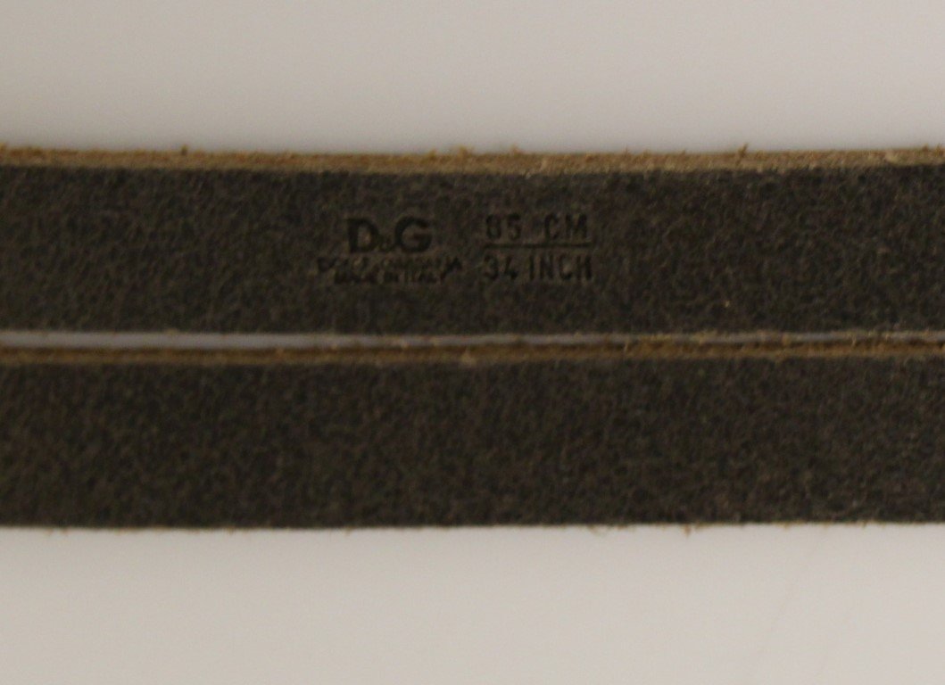 Brown Leather Logo Belt