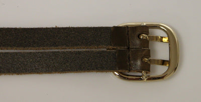 Brown Leather Logo Belt