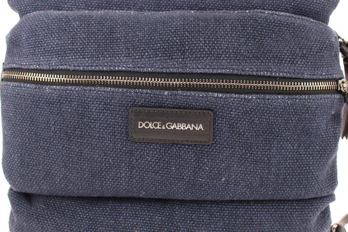 Blue denim messenger bag