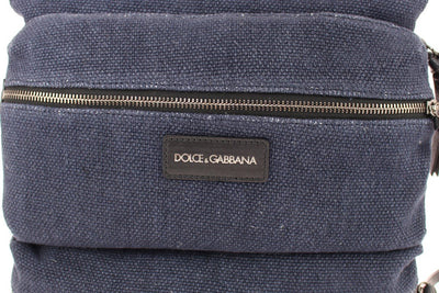 Blue denim messenger bag