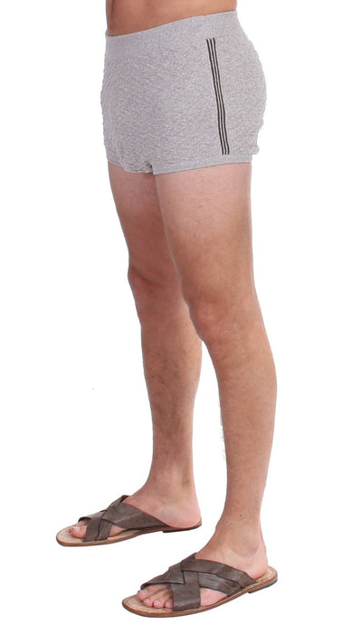 Gray Cotten Logo Casual Short Shorts