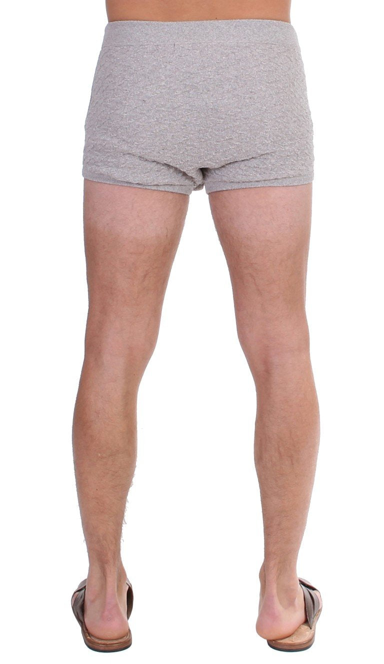 Gray Cotten Logo Casual Short Shorts