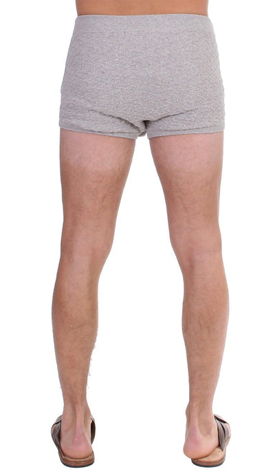 Gray Cotten Logo Casual Short Shorts