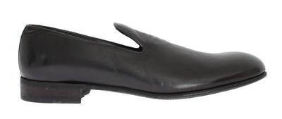 Black Leather Loafers Shoes