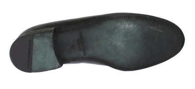 Black Leather Loafers Shoes