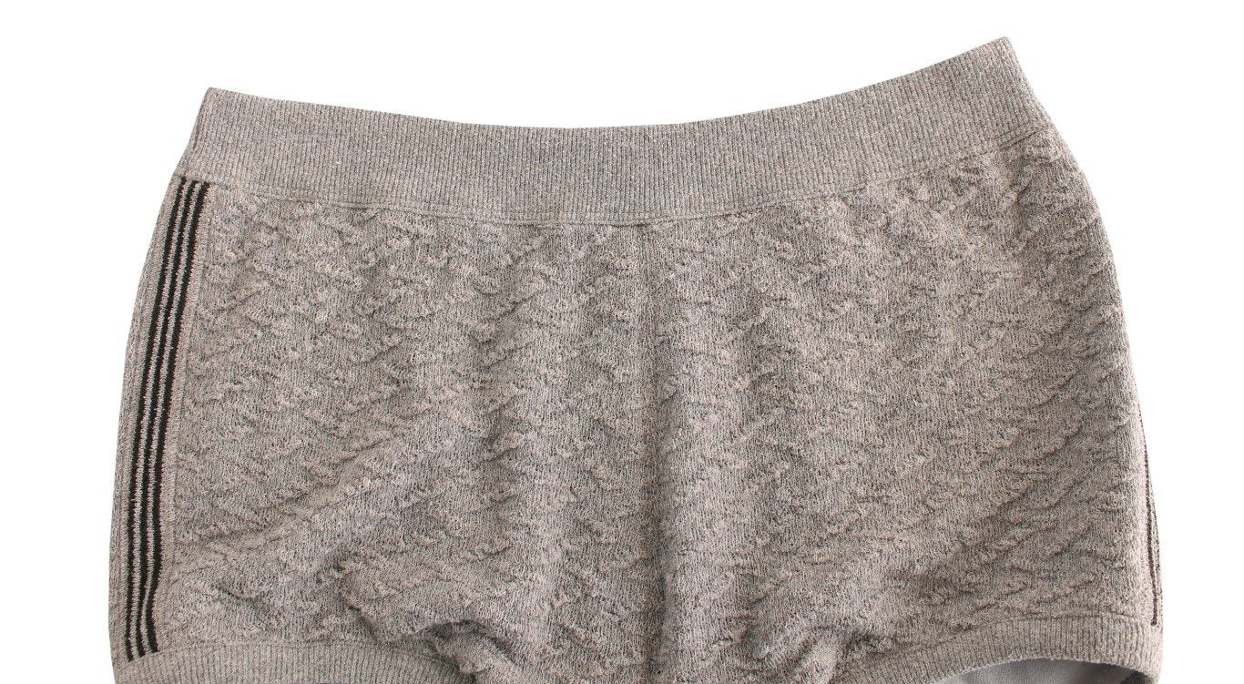 Gray Cotten Logo Casual Short Shorts