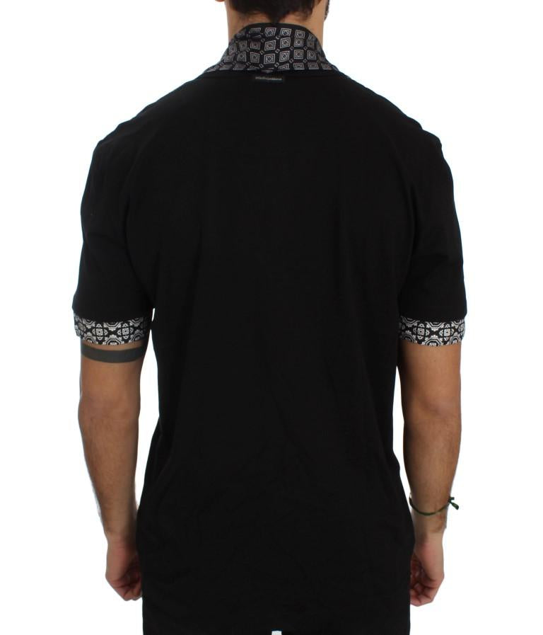 Black Cotton Baroque Silk Scarf T-shirt