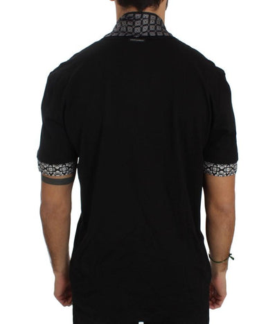 Black Cotton Baroque Silk Scarf T-shirt