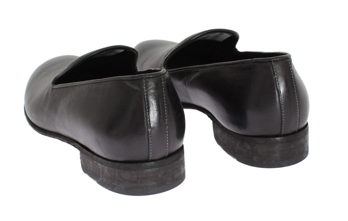Black Leather Loafers Shoes