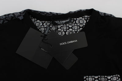 Black Cotton Baroque Silk Scarf T-shirt