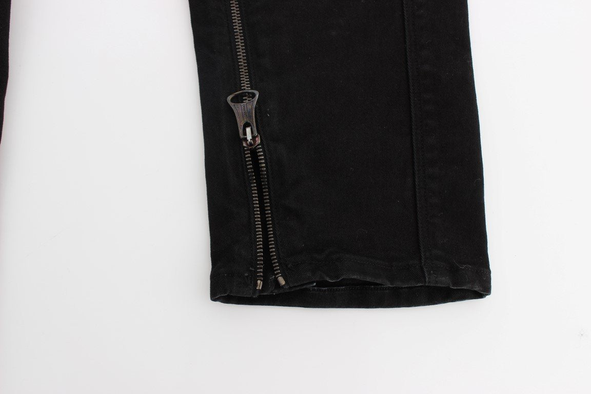 Black Cotton Slim Fit Stretch Jeans