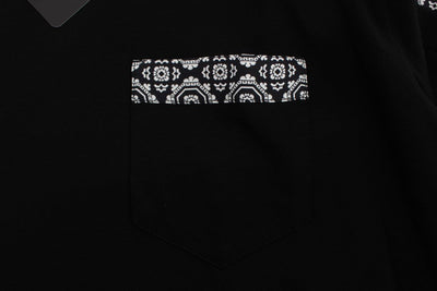 Black Cotton Baroque Silk Scarf T-shirt