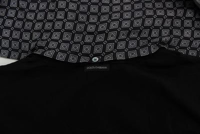 Black Cotton Baroque Silk Scarf T-shirt