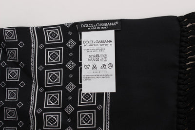 Black Cotton Baroque Silk Scarf T-shirt