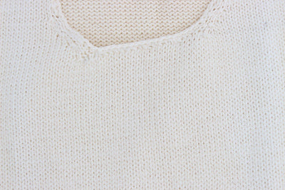 Beige Cotton Blend Knitted Sleeveless Sweater