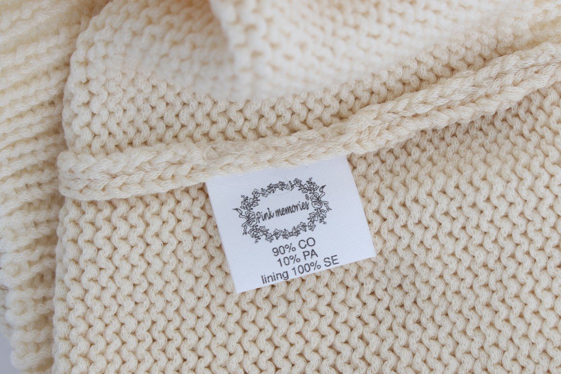 Beige Cotton Blend Knitted Sleeveless Sweater