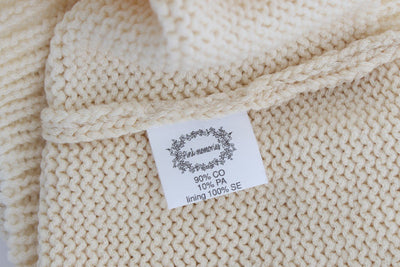Beige Cotton Blend Knitted Sleeveless Sweater