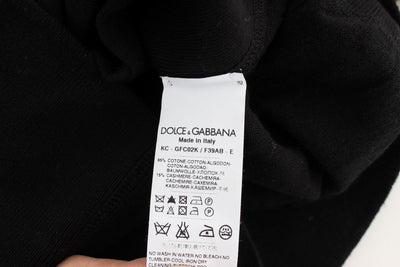 Black Zipper Hooded Cotton Cashmere Sweater