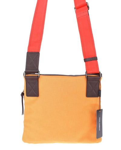 Orange denim messenger bag