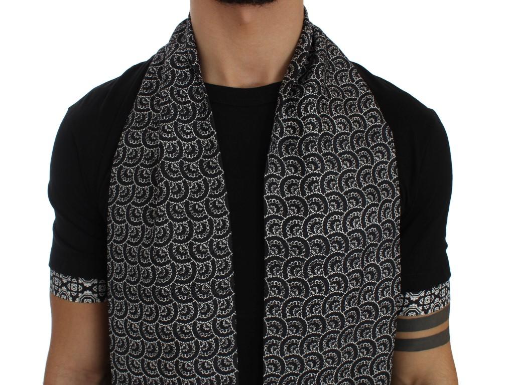 Black Cotton Baroque Silk Scarf T-shirt