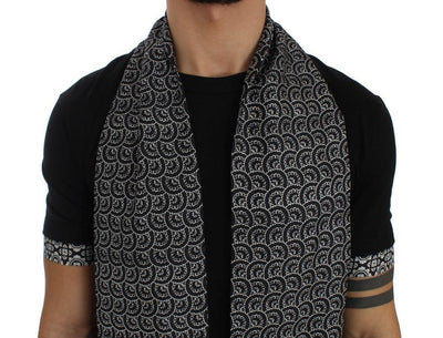 Black Cotton Baroque Silk Scarf T-shirt