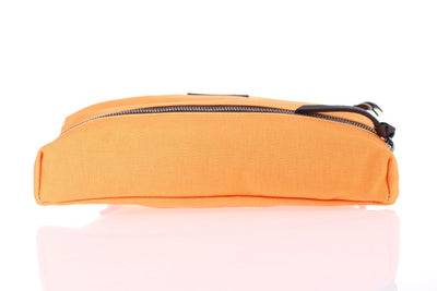 Orange denim messenger bag