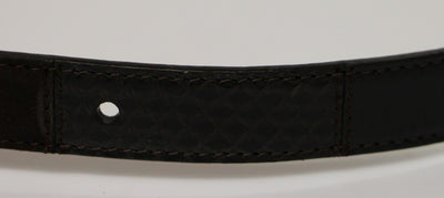 Black Leather Logo Belt