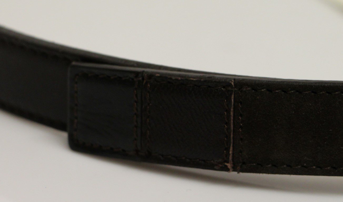 Black Leather Logo Belt
