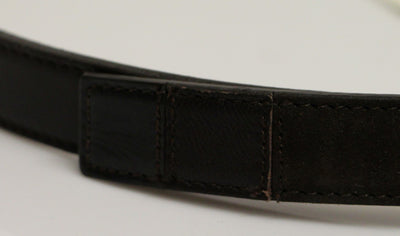 Black Leather Logo Belt