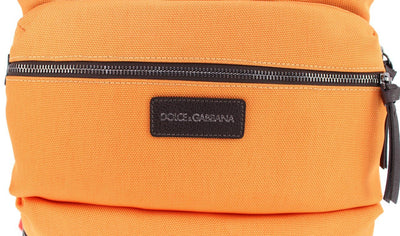 Orange denim messenger bag