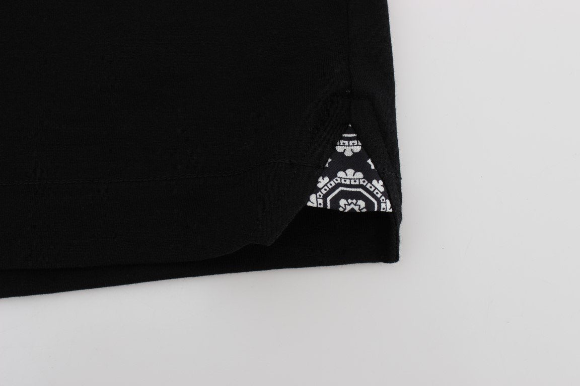 Black Cotton Baroque Silk Scarf T-shirt