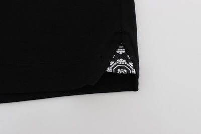 Black Cotton Baroque Silk Scarf T-shirt