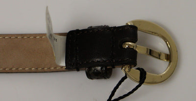 Black Leather Logo Belt