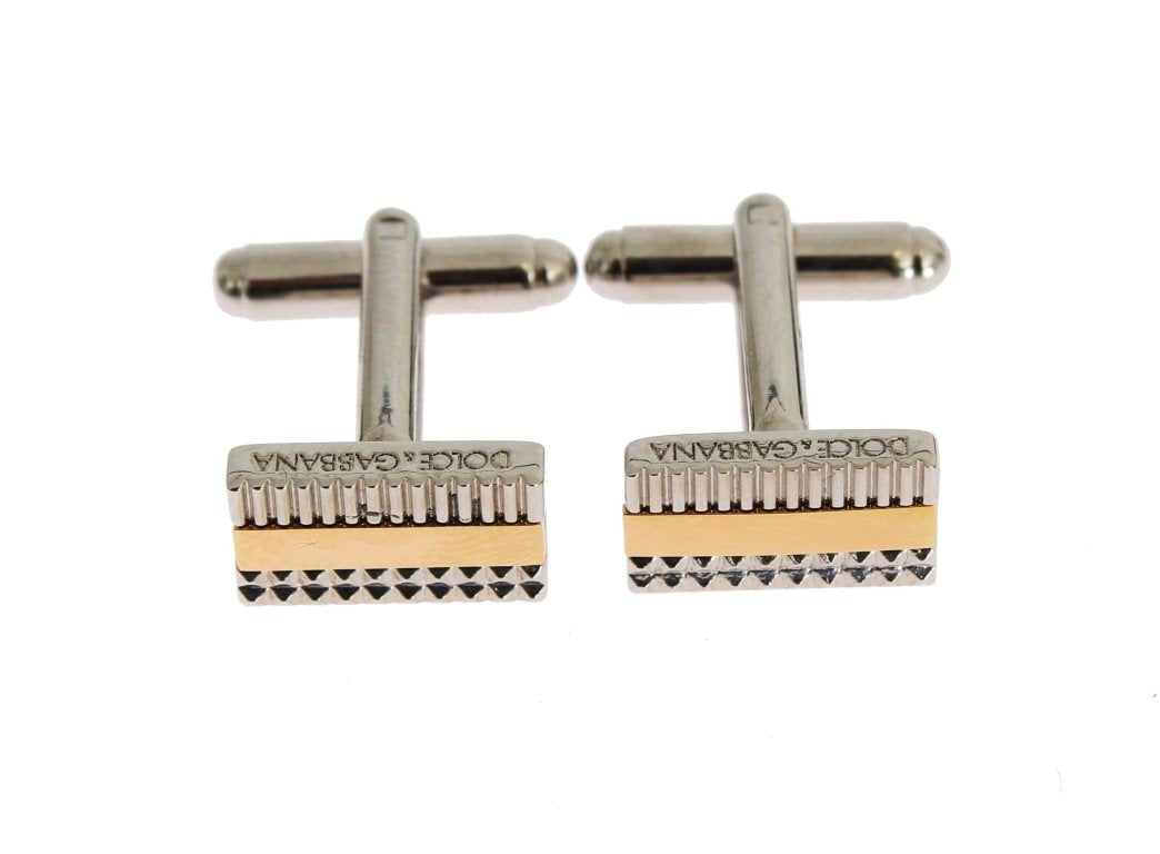 Gold Silver Brass Cufflinks