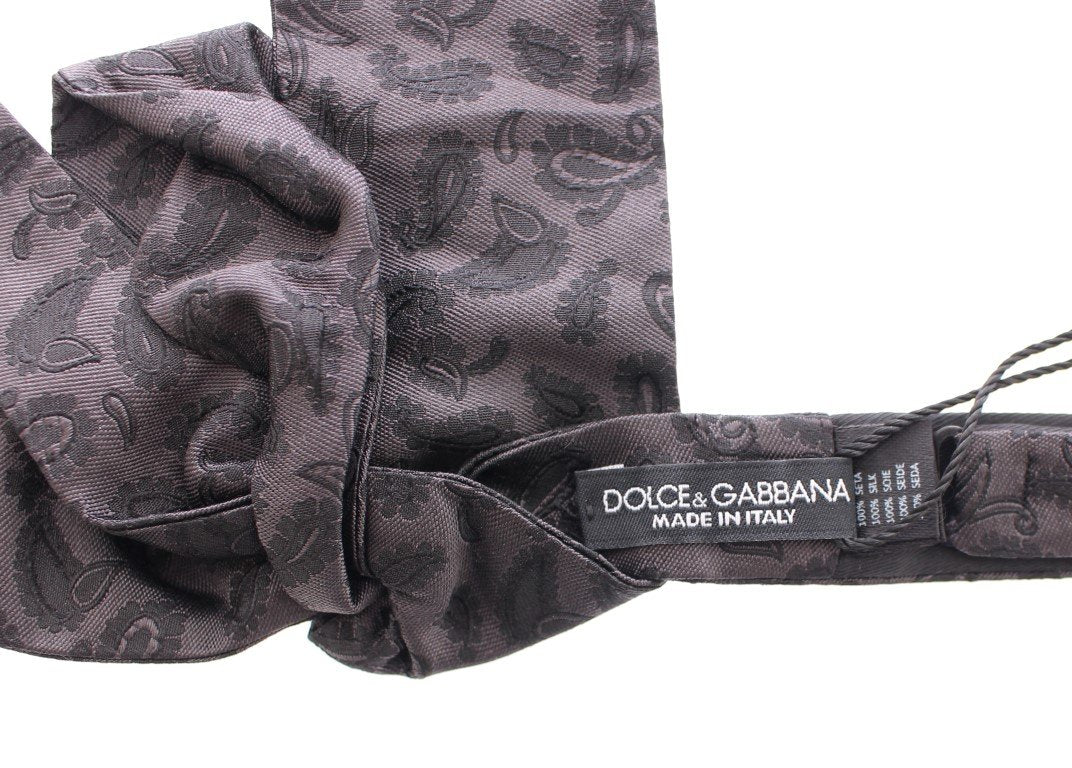 Black Silk Baroque Paisley Untied Bow Tie