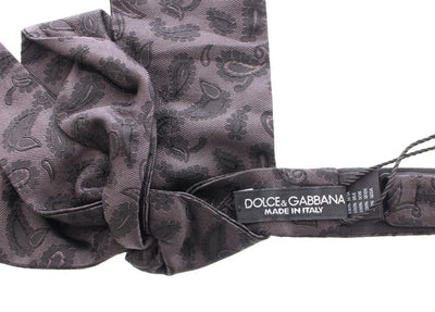 Black Silk Baroque Paisley Untied Bow Tie