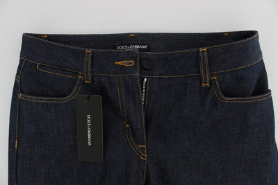 Blue Denim Cotton Stretch CAPRI Jeans
