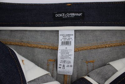 Blue Denim Cotton Stretch CAPRI Jeans