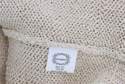 Beige Cotton Blend Knitted Sleeveless Sweater