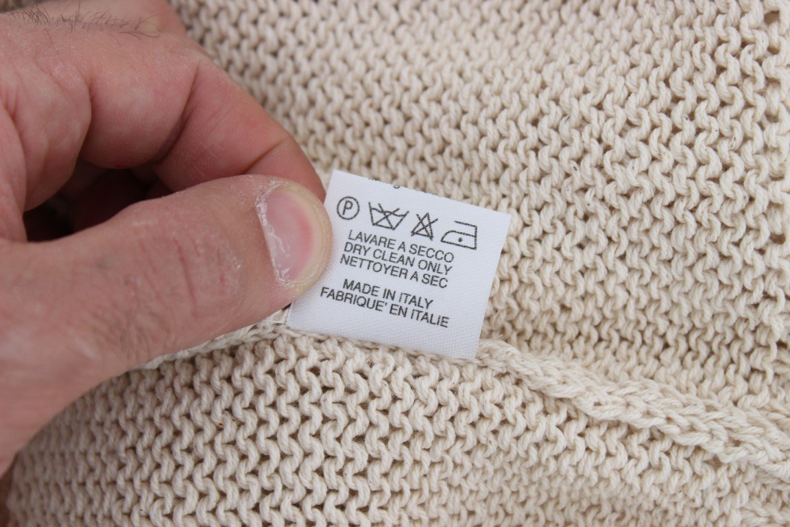 Beige Cotton Blend Knitted Sleeveless Sweater