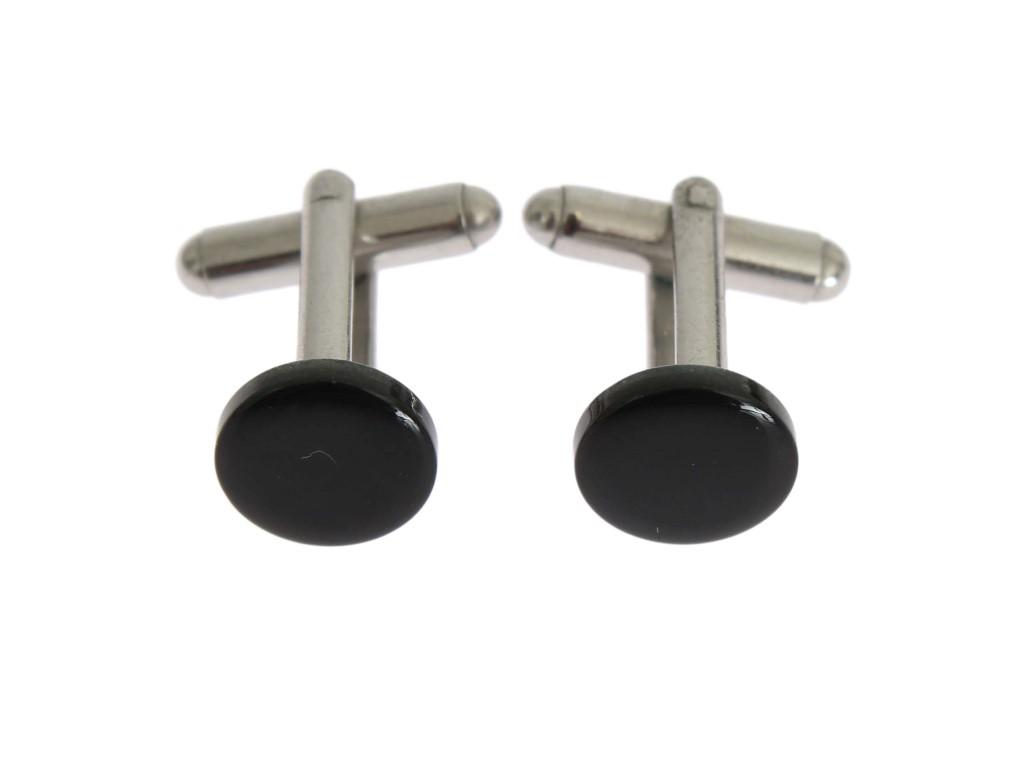Silver Brass Round Cufflinks