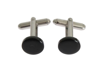 Silver Brass Round Cufflinks