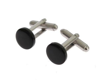 Silver Brass Round Cufflinks