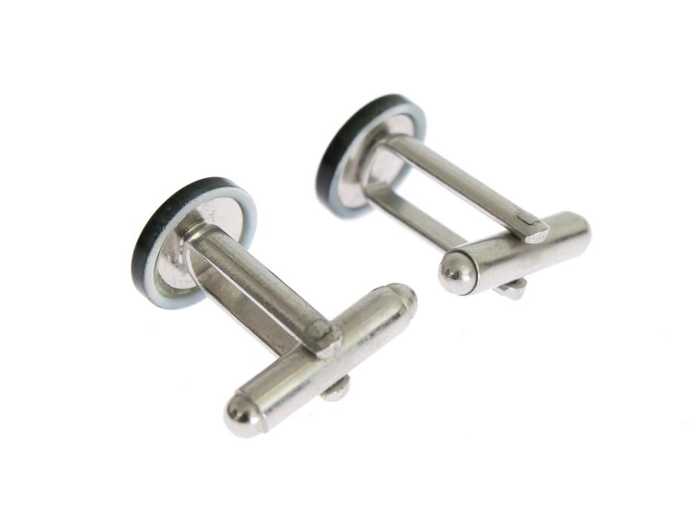 Silver Brass Round Cufflinks